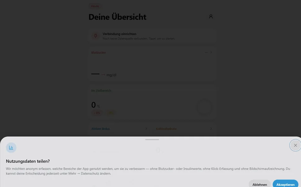Bildschirmfoto: Glukinity — App